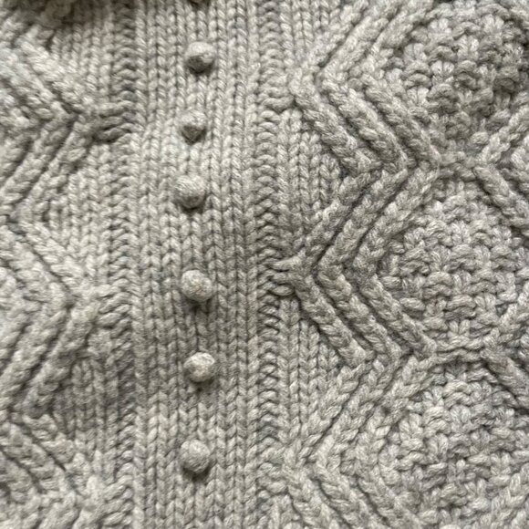 J. CREW Women's wool side-zip oversize cable sweater with side zipper - Picture 8 of 9